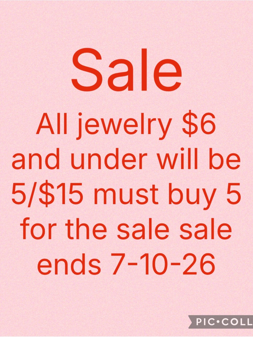 Pink Sale Graphic for Women Jewelry